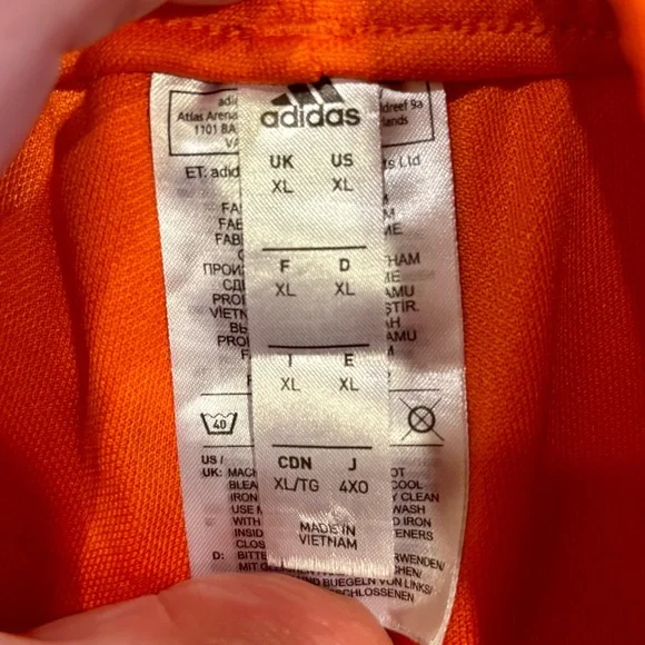Adidas Men's Orange Joggers with 3 Stripes size XL - Picture 4 of 5